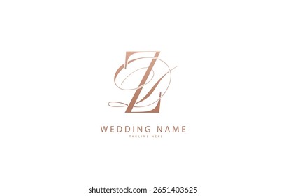 DZ, ZD Primeiras Letras Casamento Logotipo Monograma