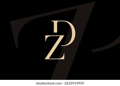 DZ or ZD letter logo icon design. Classic style luxury initials monogram.