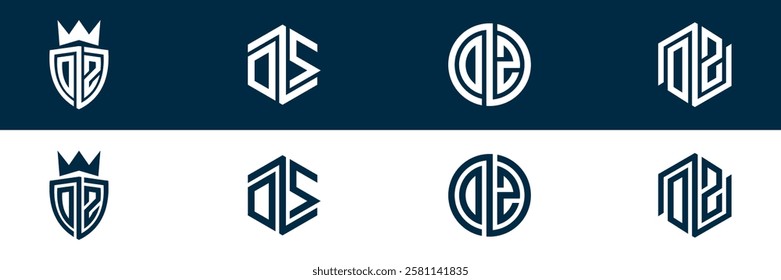 DZ ZD letter logo set design