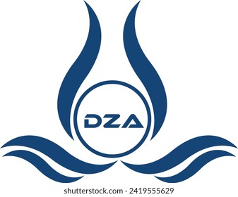 DZA letter water drop icon design with white background in illustrator, DZA Monogram logo design for entrepreneur and business.
