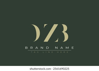 DZB abstract letter logo design. This logo is designed by three abstract letters.