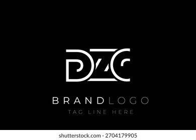 Logo-Design für abstrakte DZC-Buchstaben Modernes Business-Logo-Design mit abstrakter Typografie und zeitgenössischem Stil