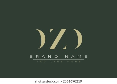 DZD abstract letter logo design. This logo is designed by three abstract letters.