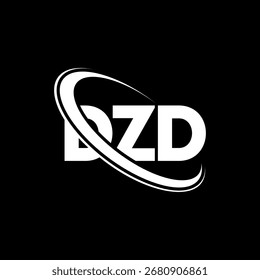 Logotipo DZD. Carta DZD. Design do logotipo da letra DZD. Logotipo DZD inicial ligado ao logotipo do monograma em círculo e maiúsculo. Tipografia DZD para marca de tecnologia, negócios e imóveis.