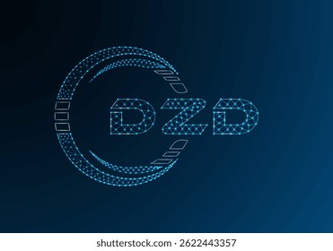 DZD low poly letter logo vector design. DZD lower poly logo design. 