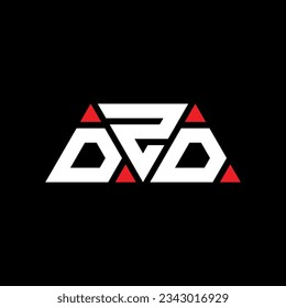 DZD triangle letter logo design with triangle shape. DZD triangle logo design monogram. DZD triangle vector logo template with red color. DZD triangular logo Simple, Elegant, and Luxurious design.