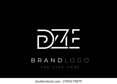 Diseño de logotipo de carta abstracta DZE. Diseño moderno del logotipo del negocio con tipografía Abstractas y estilo contemporáneo