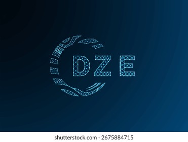 Diseño de Vector de logotipo de letra polivinílica baja DZE. Diseño de logotipo de poliéster inferior DZE. Diseño único del logotipo de baja poli de DZE.