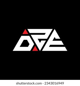 DZE triangle letter logo design with triangle shape. DZE triangle logo design monogram. DZE triangle vector logo template with red color. DZE triangular logo Simple, Elegant, and Luxurious design.