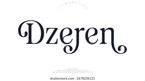 Dzern Modern abstract digital tech font. Logo creative font, type, technology, movie, digital, music, movie. Font and illustration in vector format.