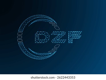 DZF low poly letter logo vector design. DZF lower poly logo design. 