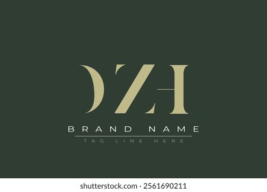 DZH abstract letter logo design. This logo is designed by three abstract letters.