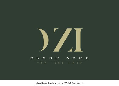 DZI abstract letter logo design. This logo is designed by three abstract letters.