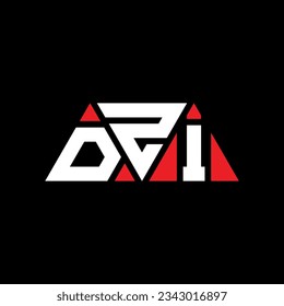 Diseño del logotipo de la letra del triángulo DZI con forma de triángulo. Monograma de diseño del logotipo del triángulo DZI. Plantilla de logotipo vectorial de triángulo DZI con color rojo. Logo triangular DZI Diseño sencillo, elegante y lujoso.