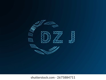 Diseño de Vector de logotipo de letra polivinílica baja DZJ. Diseño de logotipo de poliéster inferior DZJ. Diseño único del logotipo de baja poli de DZJ.