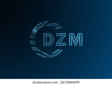 Diseño de Vector de logotipo de letra polivinílica baja DZM. Diseño de logotipo de poliéster inferior DZM. Diseño único del logotipo de baja poli de DZM.
