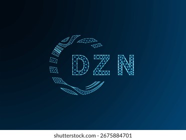 Diseño de Vector de logotipo de letra polivinílica baja DZN. Diseño de logotipo de poliéster inferior DZN. Diseño único del logotipo de baja poli de DZN.