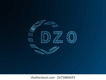 Diseño de Vector de logotipo de letra polivinílica baja DZO. Diseño de logotipo de poliéster inferior DZO. Diseño único del logotipo de baja poli de DZO.