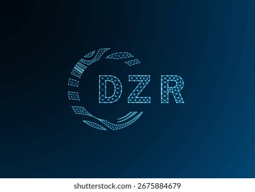 Diseño de Vector de logotipo de letra polivinílica baja DZR. Diseño de logotipo de poliéster inferior DZR. Diseño único del logotipo de baja poli de DZR.