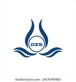 DZS letter water drop icon design with white background in illustrator, DZS Monogram logo design for entrepreneur and business.
