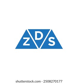 DZS triangle shape logo design on white background. DZS creative initials letter logo concept.
