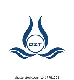 DZT letter water drop icon design with white background in illustrator, DZT Monogram logo design for entrepreneur and business.
