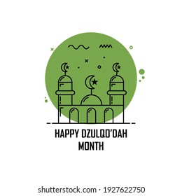 Dzulqo'dah month illustration. Easy to edit with vector file. Can use for your creative content. Especially about islamic calendar.