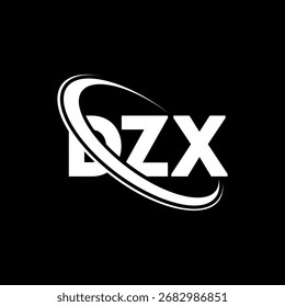 Logotipo de DZX. Letra DZX. Diseño del logotipo de la letra DZX. Logotipo de DZX inicial enlazado con el círculo y el logotipo del monograma en mayúscula. Tipografía DZX para tecnología, negocio y marca inmobiliaria.
