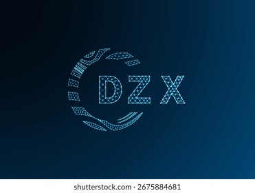 Diseño de Vector de logotipo de letra polivinílica baja DZX. Diseño de logotipo de poliéster inferior DZX. Diseño único del logotipo de baja poli de DZX.