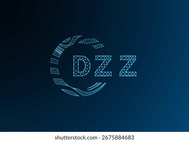 Diseño de Vector de logotipo de letra polivinílica baja DZZ. Diseño de logotipo de poliéster inferior DZZ. Diseño único del logotipo de baja poli de DZZ.