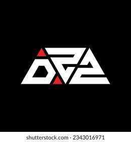 DZZ triangle letter logo design with triangle shape. DZZ triangle logo design monogram. DZZ triangle vector logo template with red color. DZZ triangular logo Simple, Elegant, and Luxurious design.
