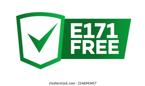 E 171 free certificate label vector for food package stamp, check mark, drinking water bottle. 10 eps