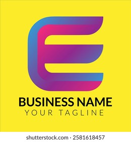 E abstract gradient letter logo