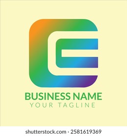 E abstract gradient letter logo