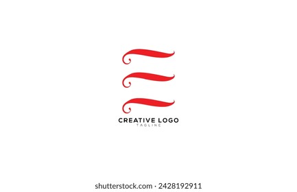 E Abstract initial monogram letter alphabet logo design