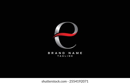 E, Abstract initial monogram letter alphabet logo design