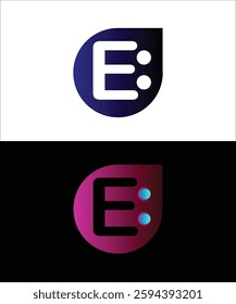E abstract Letter shape Minimalist logo template