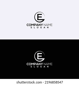 Monograma del logotipo de las letras abstractas E