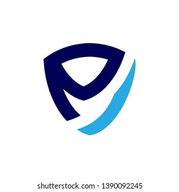 e abstract logo shield template icon