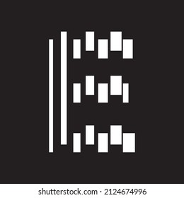 E abstract logo with slice effect design illustration