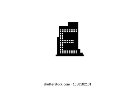E abstract vector logo monogram template