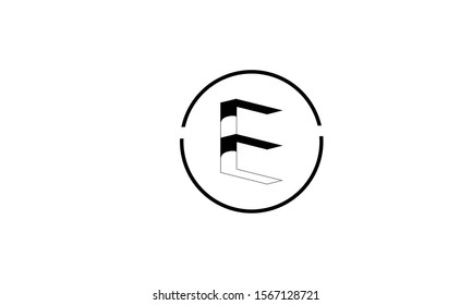E abstract vector logo monogram template