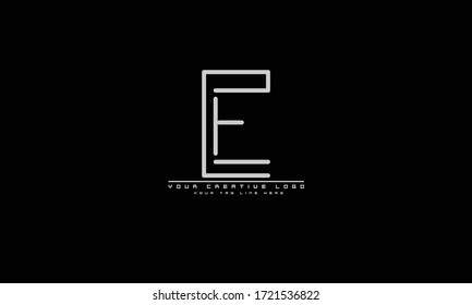 E abstract vector logo monogram template