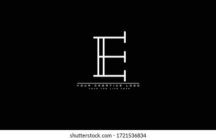 E abstract vector logo monogram template