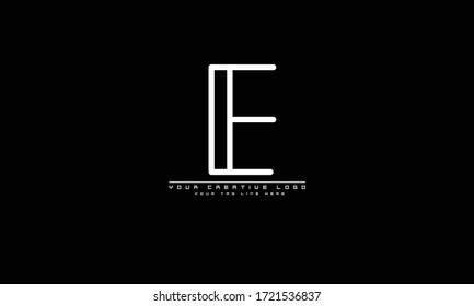E abstract vector logo monogram template