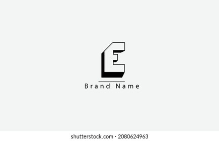 E abstract vector logo monogram template