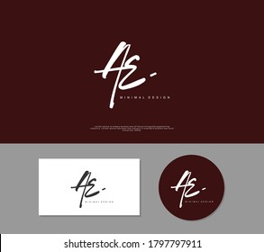 A E AE Initial handwriting or handwritten logo for identity. Logo with signature and hand drawn style.