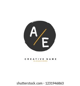 A E AE Initial logo template vector
