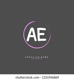 A E AE Initial logo template vector