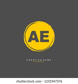 A E AE Initial logo template vector
